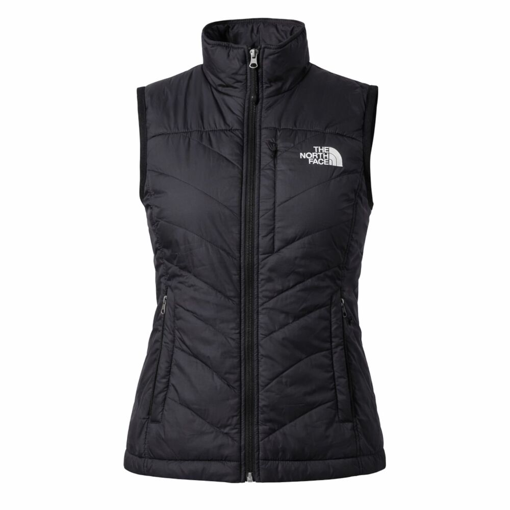 The North Face Primaloft Puffer Vest Black Womens M Full Zip Insulated Quilted